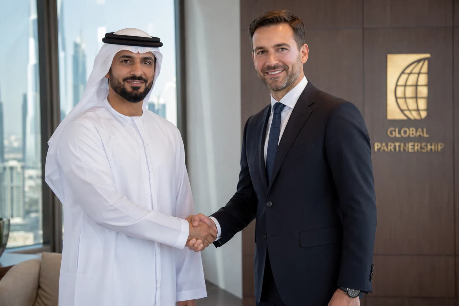 Business leaders meeting in a professional UAE office
